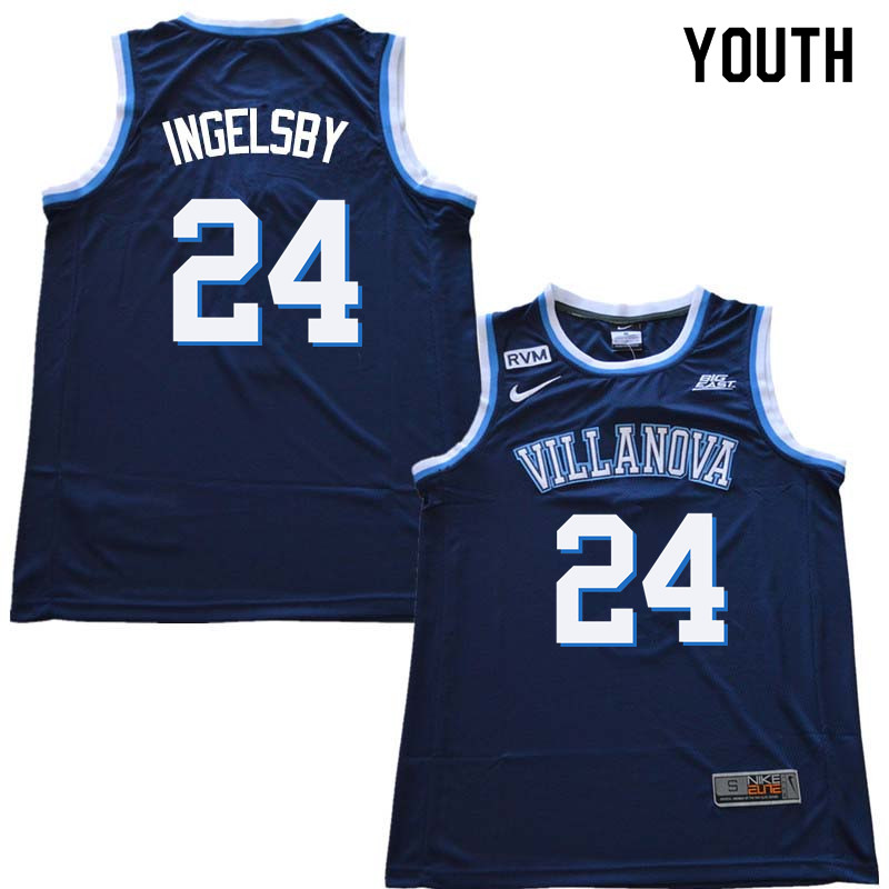 2018 Youth #24 Tom Ingelsby Willanova Wildcats College Basketball Jerseys Sale-Navy